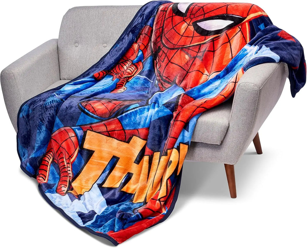 Marvel Spider-Man Blanket Crouched Action Stance 60 x 80" Silk Touch Back Throw