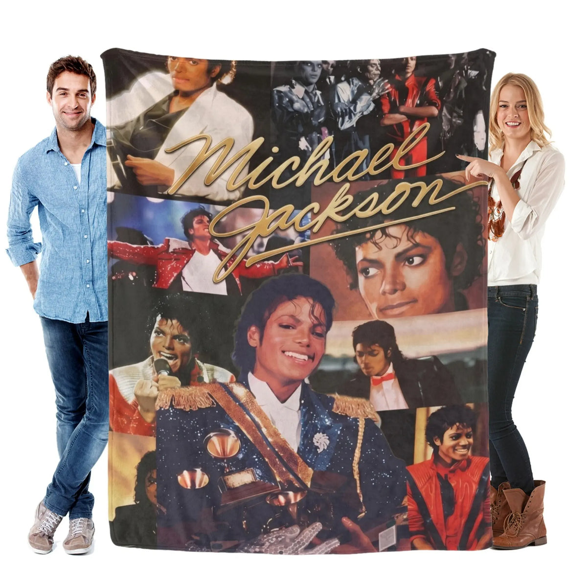 Michael Jackson Music Legend Fleece Throw Blanket - Fleece Fabric, Wrinkle-Resistant, Flannel Weave, Iconic Collage, HD Print, Durable, Breathable, Lightweight, Multi-Size (60in Option), All Seasons, for Adults’ Bed & Couch, Home & Travel