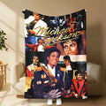 Michael Jackson MJ Music Legend Throw Blanket, Pop Singer Collage Graphic Soft Cozy Plush Bed Blanket, Lightweight Warm Blankets for Bedroom Decor, Couch Sofa Living Room, Birthday Gifts for Music Fans