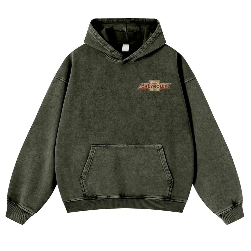 Men's 380g Vintage American Classic Hoodie - Badge Number Slogan Back Print, Loose Fit Tops, Premium Fabric Sweatshirt for Autumn, Jeans, Spring, Cotton, Long Sleeve