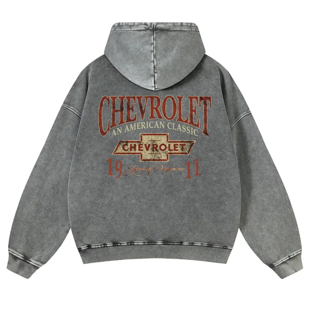 Men's 380g Vintage American Classic Hoodie - Badge Number Slogan Back Print, Loose Fit Tops, Premium Fabric Sweatshirt for Autumn, Jeans, Spring, Cotton, Long Sleeve