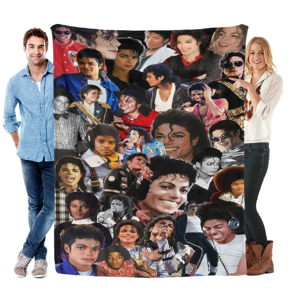 Michael Jackson Music Legend Fleece Throw Blanket - Fleece Fabric, Wrinkle-Resistant, Flannel Weave, Iconic Collage, HD Print, Durable, Breathable, Lightweight, Multi-Size (60in Option), All Seasons, for Adults’ Bed & Couch, Home & Travel