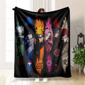 Japanese Anime Ninja Flannel Blanket - Vibrant Abstract Brushstroke Artwork, Soft Warm Lightweight Durable, Ideal for Bedrooms, Living Rooms, Fan Gifts, Decorative Throws, Movie Companions