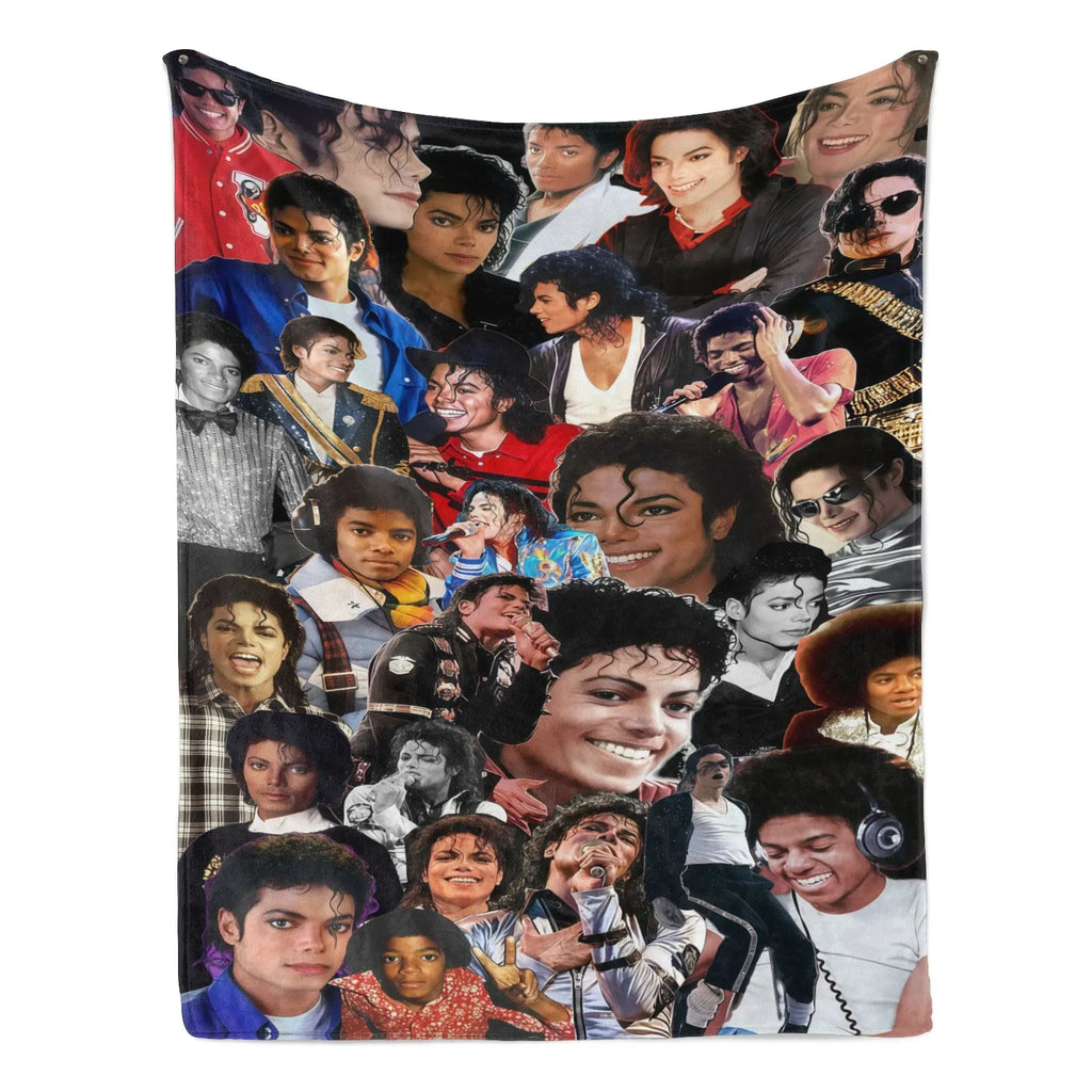 Michael Jackson Music Legend Fleece Throw Blanket - Fleece Fabric, Wrinkle-Resistant, Flannel Weave, Iconic Collage, HD Print, Durable, Breathable, Lightweight, Multi-Size (60in Option), All Seasons, for Adults’ Bed & Couch, Home & Travel